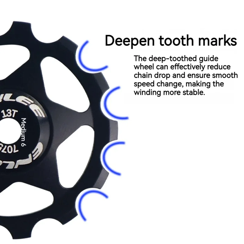 Vibrant Aluminum Alloy Bicycle Rear Derailleur Guide Wheel with Ceramic Bearings