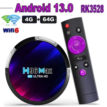 오리지널 TV 박스, 구글 보이스 셋톱 박스, 안드로이드 13, 록칩 3528, 쿼드 코어, 8K 미디어 플레이어, Wifi6 BT5.0, 2GB, 16GB, H96 MAX RK3528