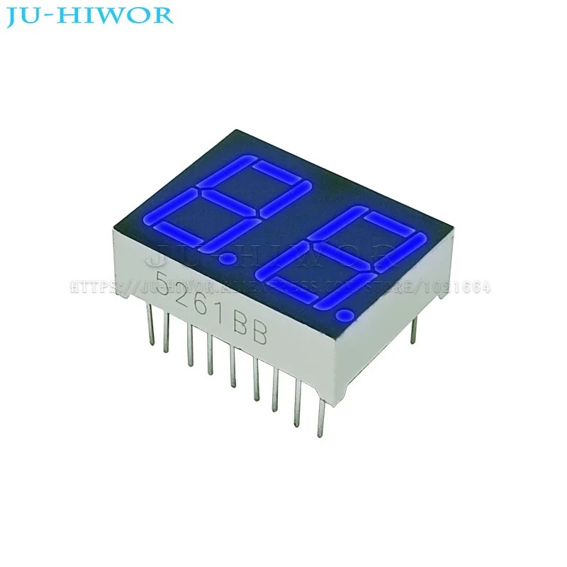 

10pcs 18Pins 5261AB 5261BB 0.56 Inch 2 Digit Bits 7 Segment Blue LED Digital Display Digitron Common Anode Cathode C-A C-C