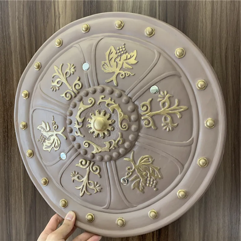 45cm Rome Gladiator Fighting Guard Shield 1:1 Yellow Leaf Pattern Round ...
