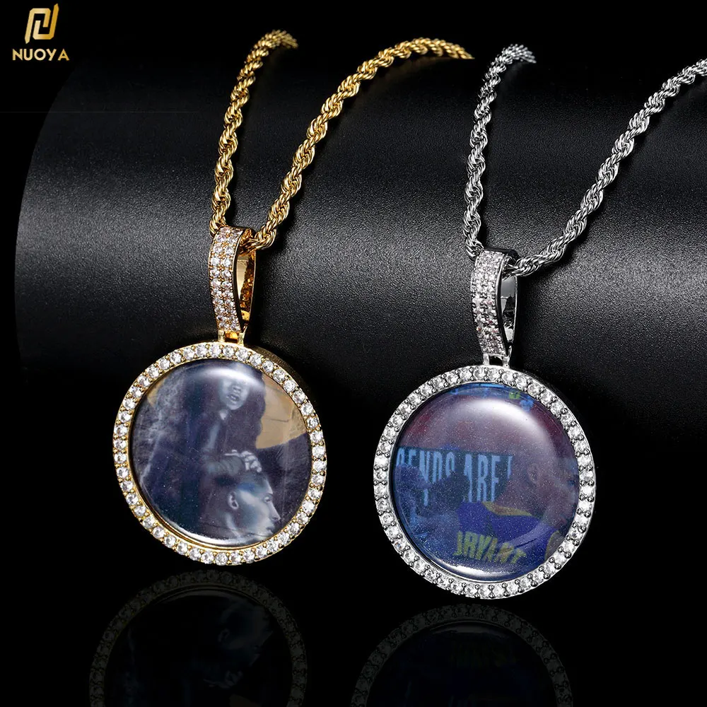 Hip Hop Photo Memory Medallions Necklace Men Round Sublimation