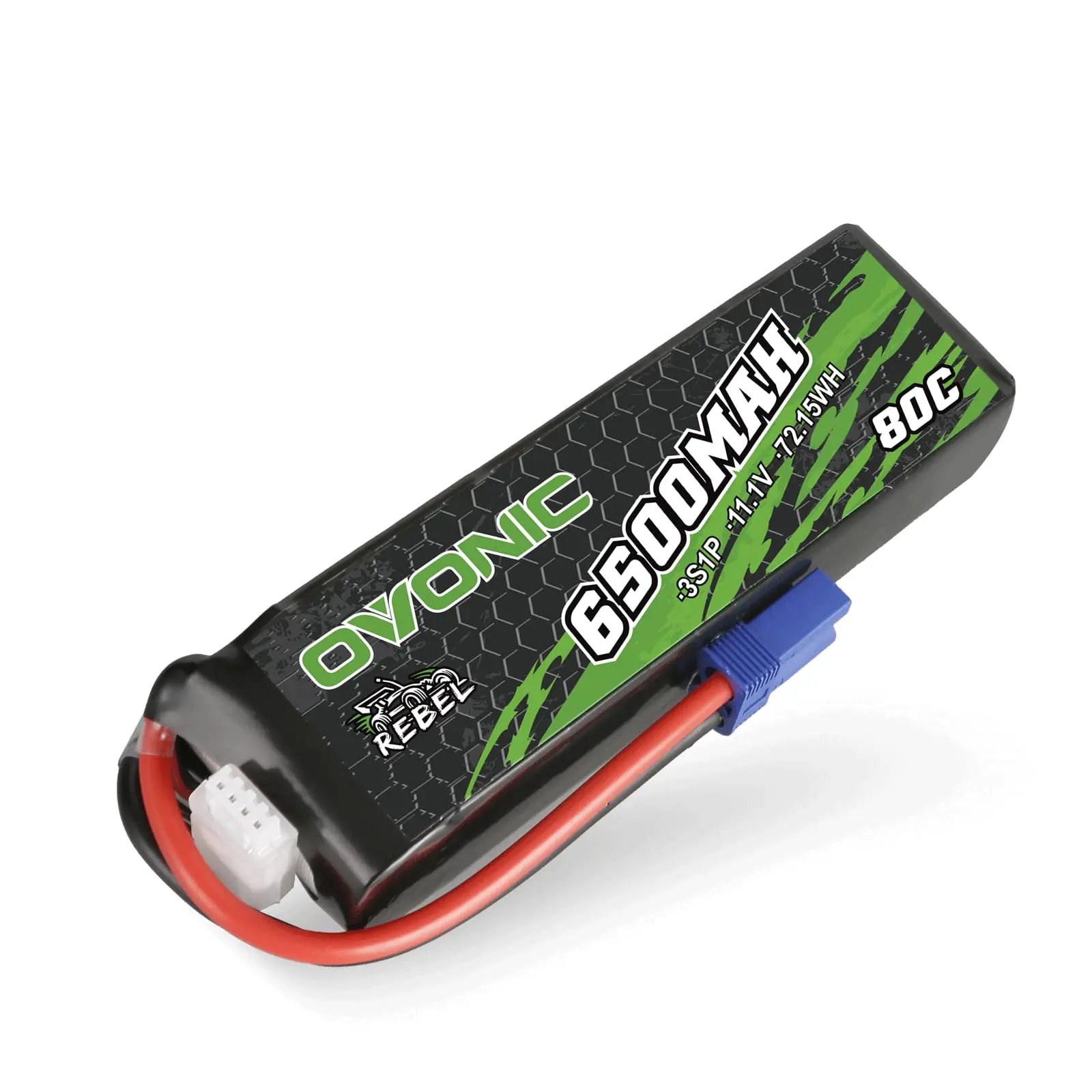 OVONIC LiPo RC Batterij 2 Packs 2200mAh 7.4V 50C 2S met T Plug RC Evader BX Auto RC Truck RC Truggy RC Vliegtuig UAV Drone FPV