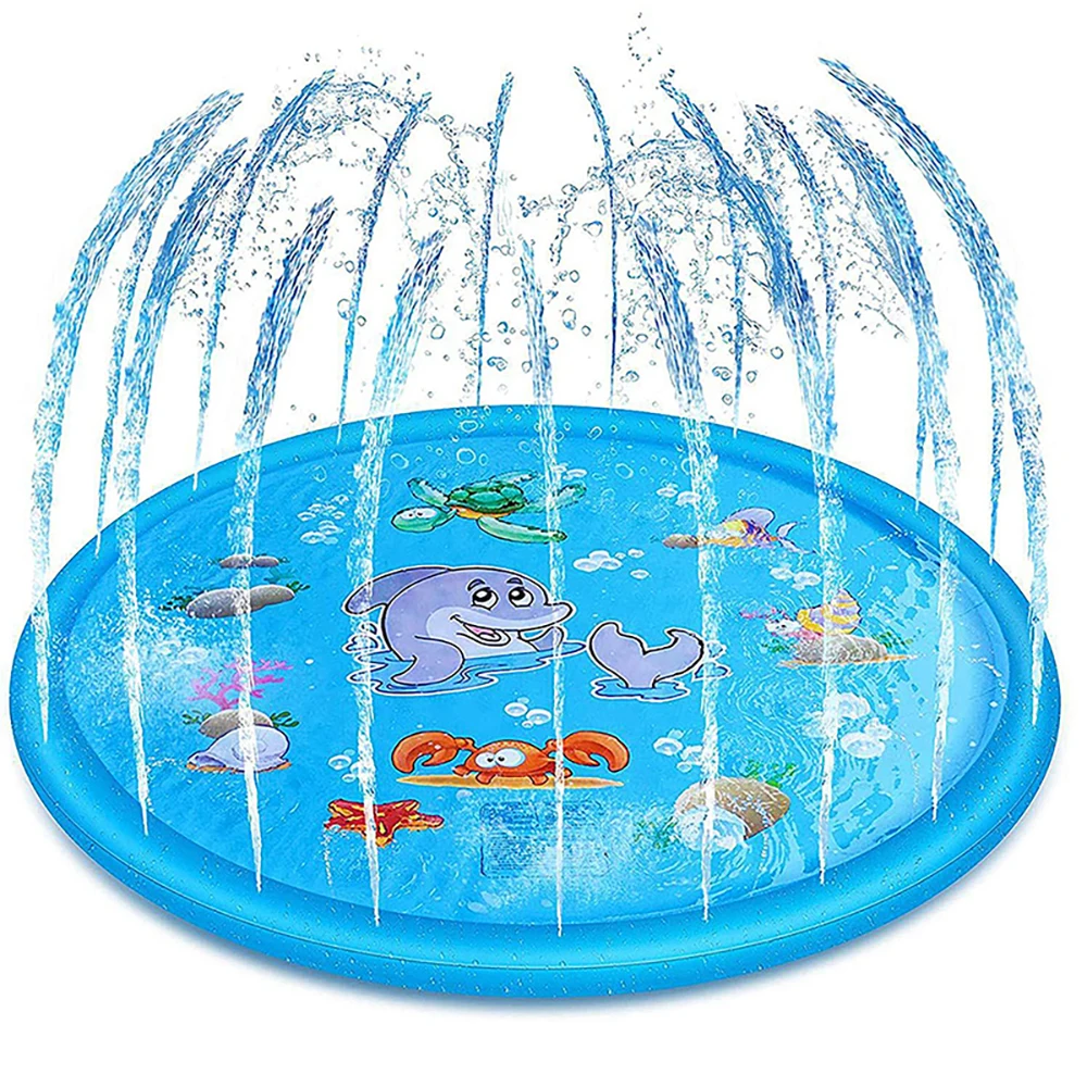 150cm Pet Play Water Spray Splash Mat Inflatable Sprinkler Cushion Pads Outdoor Garden Fountain Toy Tub Swiming Pool for Kid Dog pet playmat