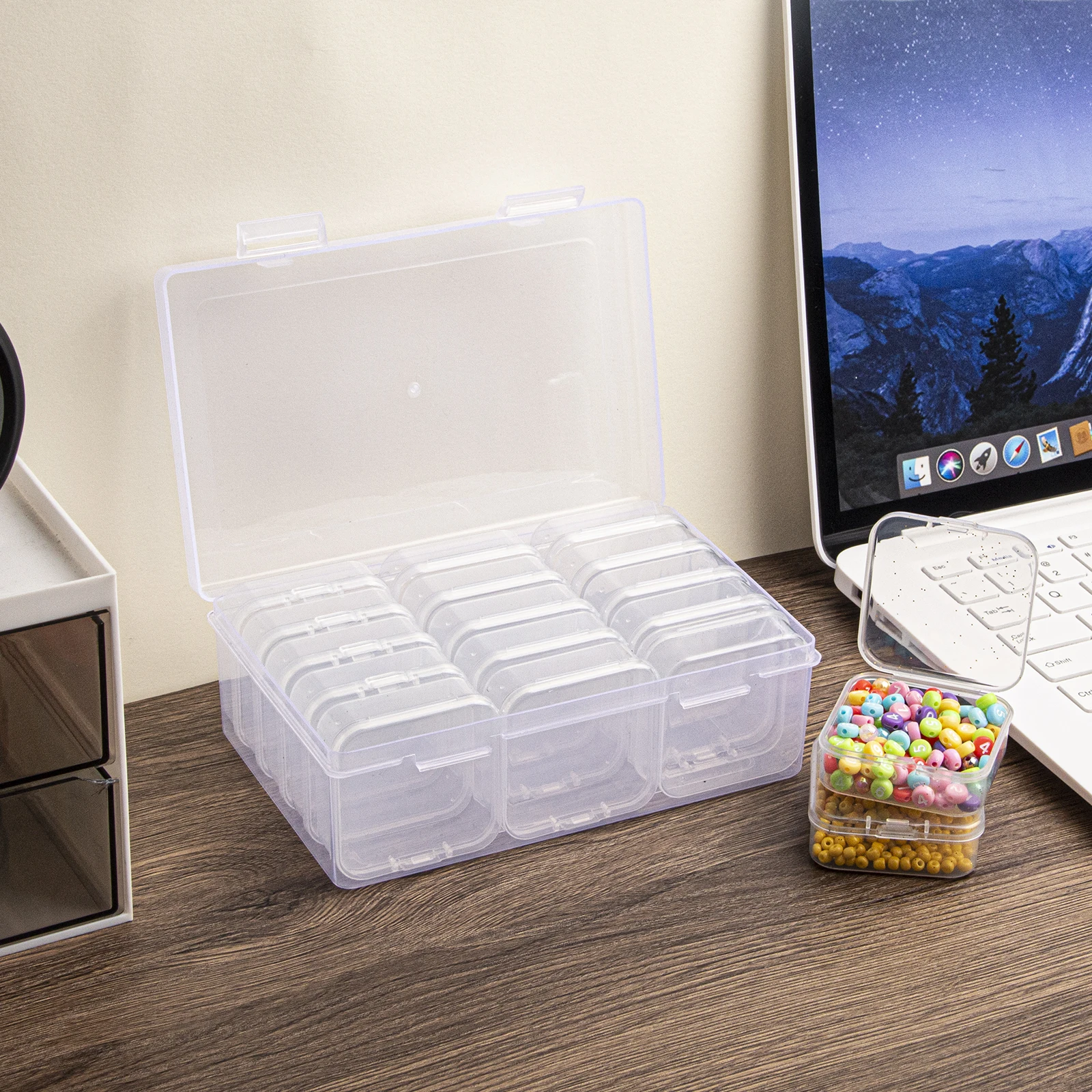 1 Set of 15 Grid Storage Boxes Storage Gift Diamond Painting Stone Beads Suitable for Diamond Embroidery Box DIY Craft Storage