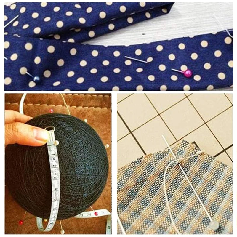 100개/박스 바느질 핀 다채로운 원형 진주 머리 바늘 직선형 푸시형 가정용 DIY 바느질 도구 포지셔닝 TMZ
