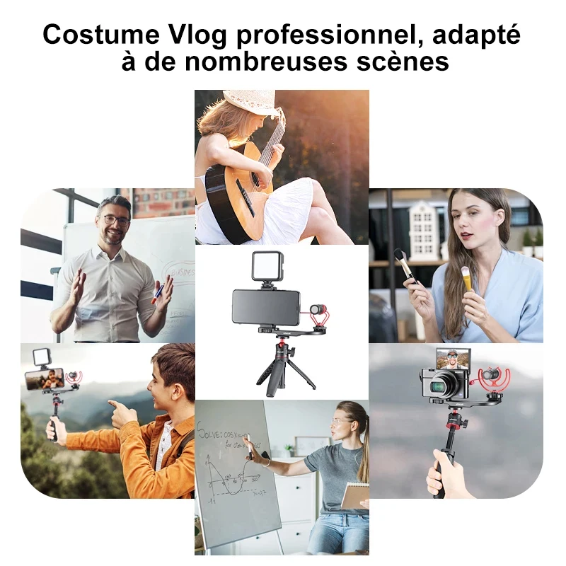 Ulanzi MT-08 DSLR SLR Phone Vlog tripod KIT Cold Shoe Phone Mount Holder for Microphone LED Light Mini Tripod for iPhone 13 Sony