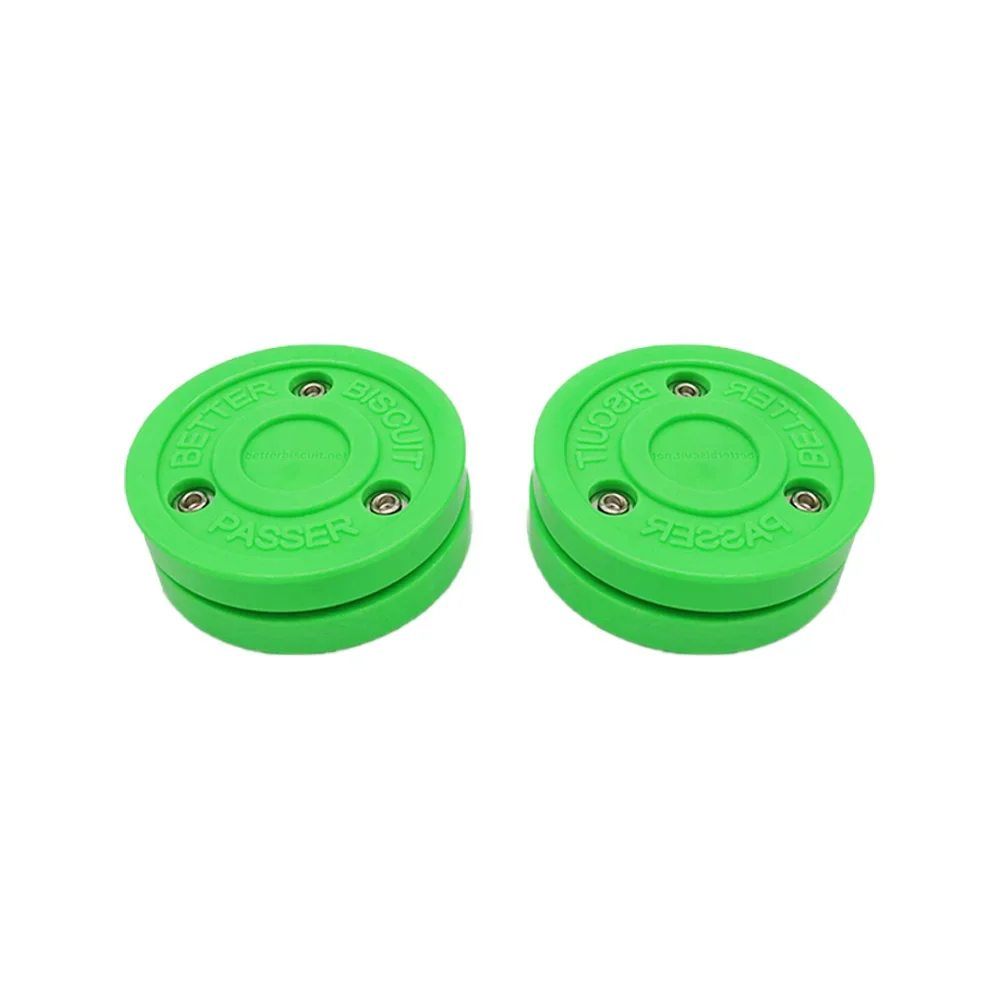 1/2/3pcs Ice Hockey Training Puck Green Biscuit Roller For Street Recreational Hockey Practice