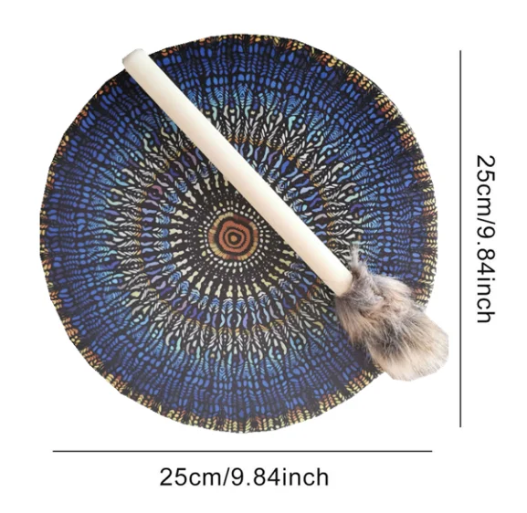 Musical Percussion Instruments Wooden Hand Drum Creative Wooden Handmade Shaman Drum 25x25cm