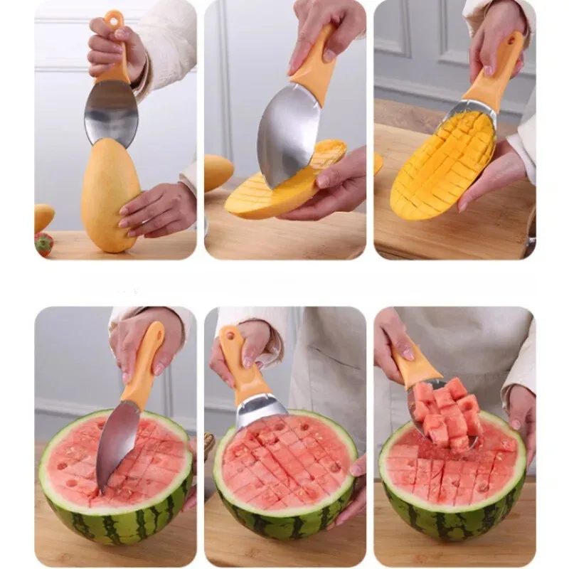 Multi Functional Mango Peeler Mango Peeling Cutting Knife Peeling Separator Scoop Avocado Peeler Fruit Kitchen Tool