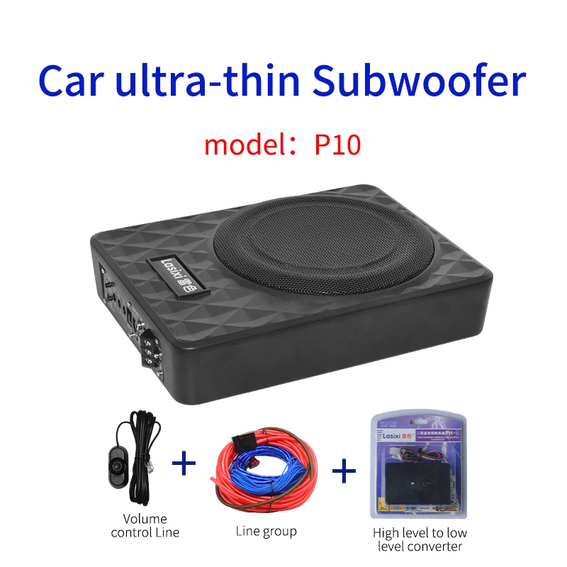 10 רכב אינץ אולטרה-דק סאב וופר 12v מובנה פעיל מגבר תחת סאב וופר דק אולטרה-דקה ברמה גבוהה סובוו