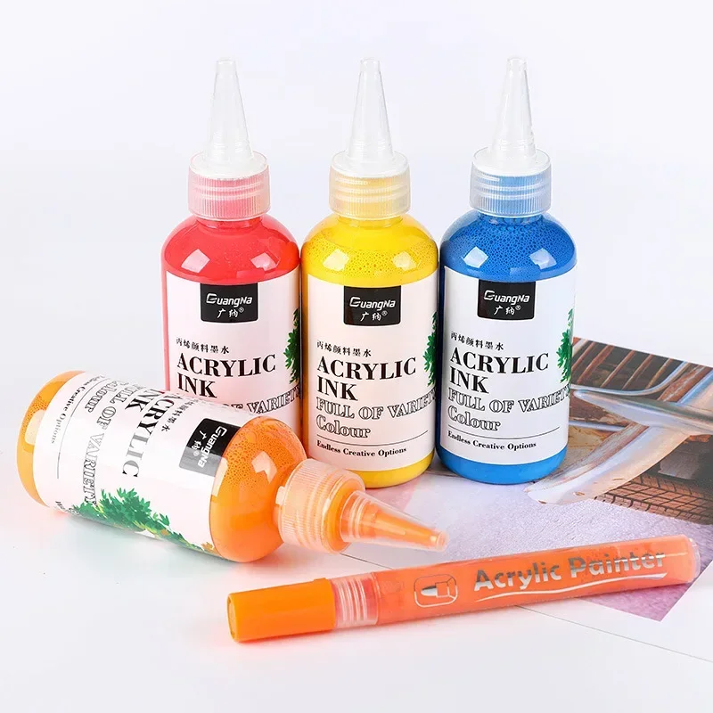 

12 Color 120ml Bottled Water-based Acrylic Marker Pen Ink Art Painting Stone Graffiti Pen Acrylic Pigment Filling Solution