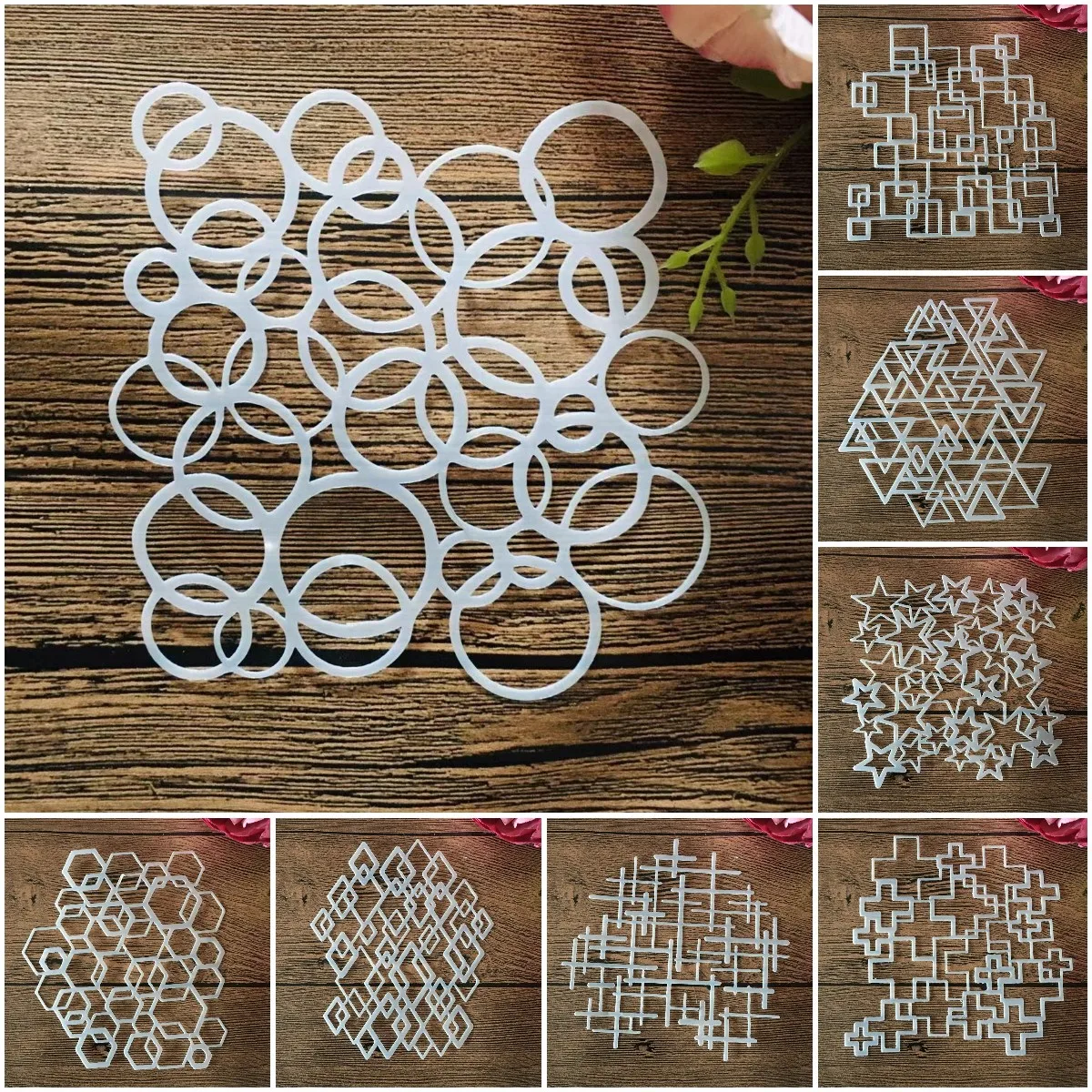Геометрические трафареты в ассортименте, 8 шт | AliExpress