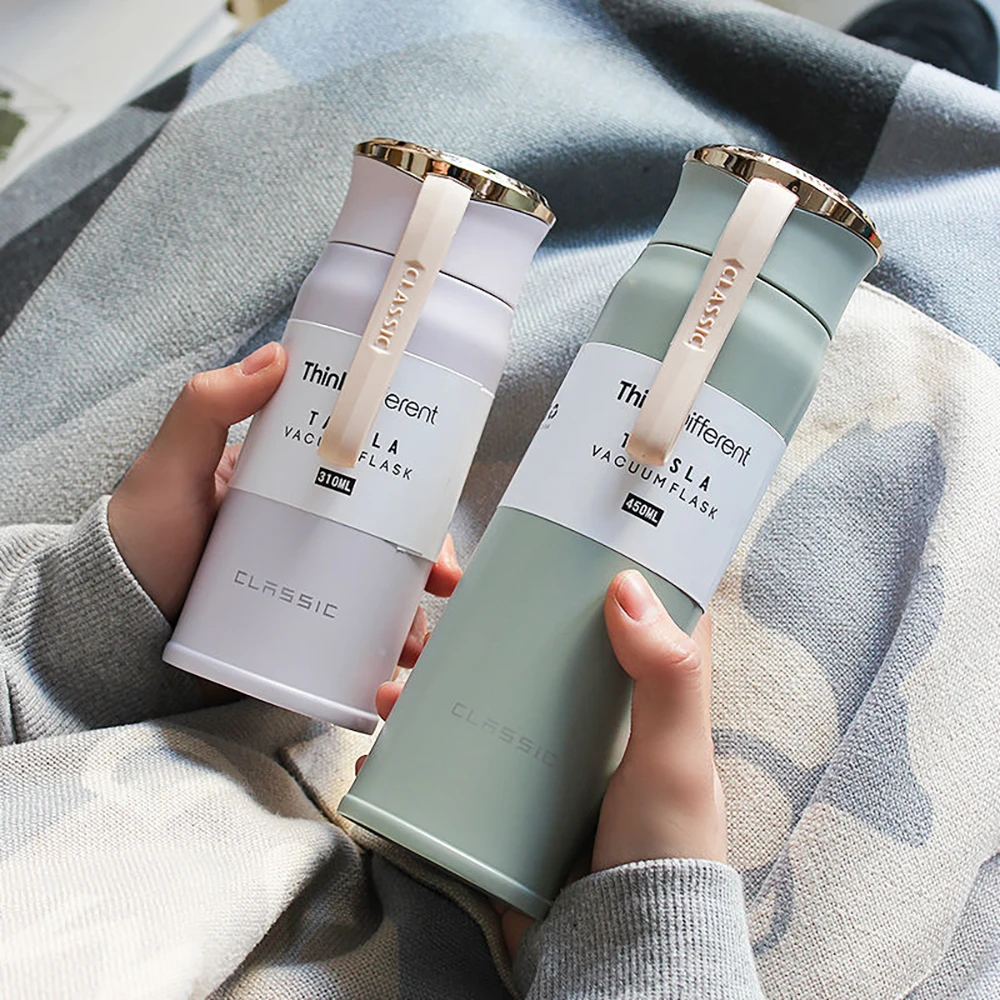 

YCONTIME Thermos Water Bottle 310ML/450ML Stainless Steel Girls Mug For Coffee Thermos Bottle With Lids Leak-proof Drinkware Cup