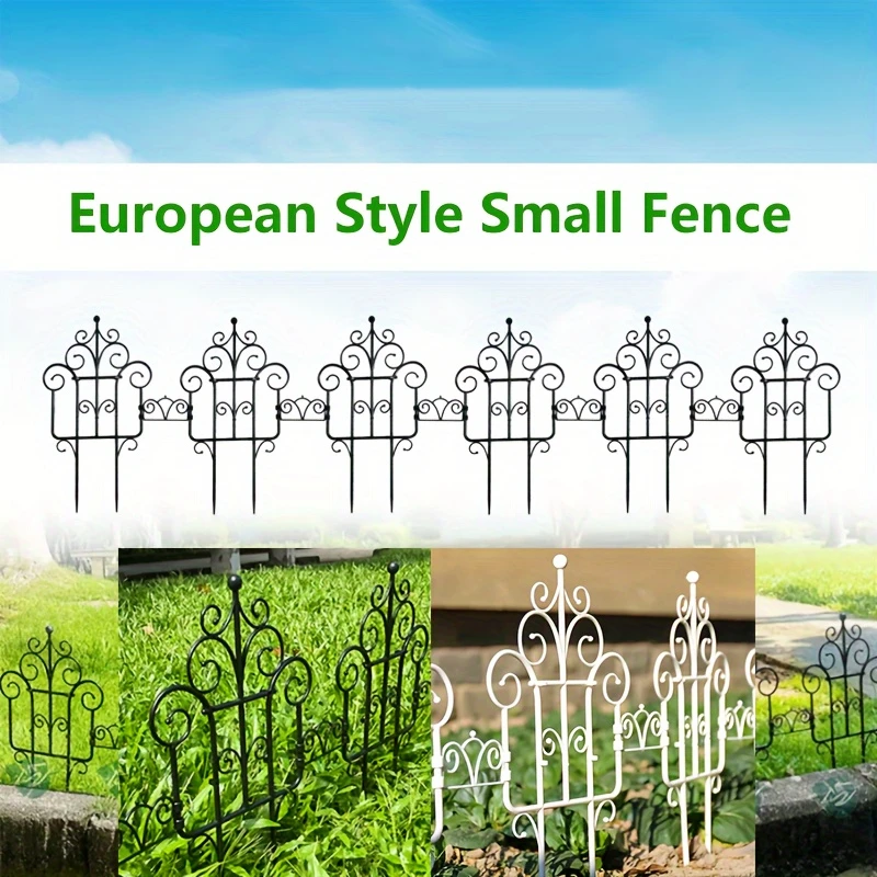 6pcs Garden Fence-Enhance Your Outdoor Space with European Plastic Fence & Imitation Iron Art Balcony Garden