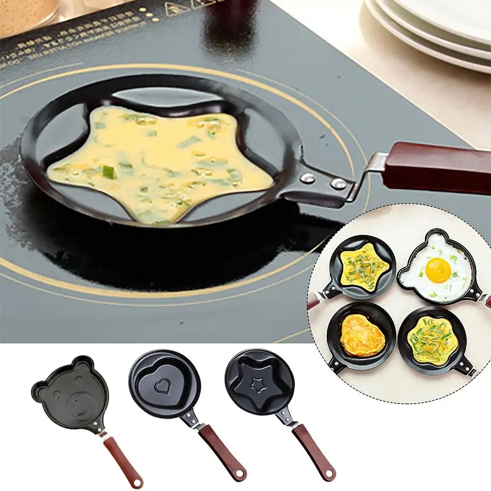 

1pc Mini Cute Breakfast Egg Frying Pot Non-Stick Frying Tools Maker Pancake Egg Mold Mold Omelette Pan Kitchen Flip Pan X9W3