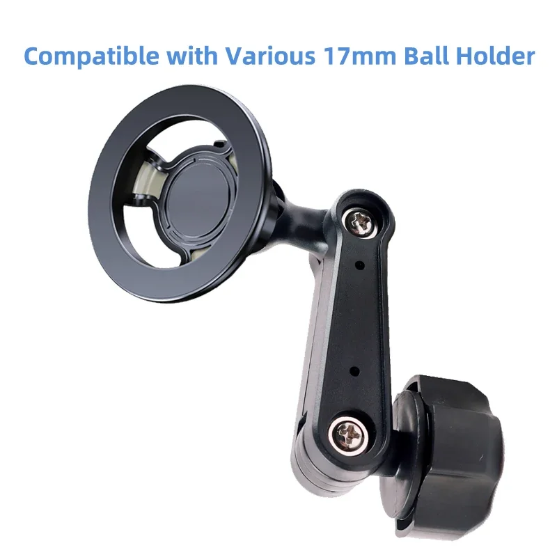 Universal Anti-Vibration Phone Holder with 17mm Ball Head Base for Car Mount Extension Rod