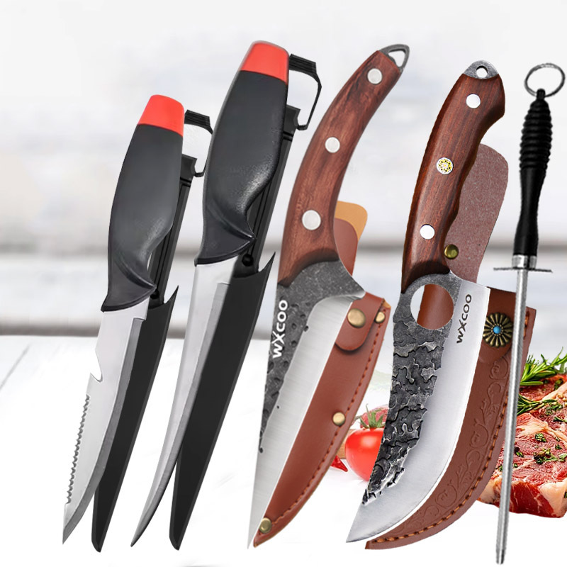 Professional Stainless Steel Fish Filleting Knife Forged Butcher Cleaver BBQ Knife Meat Cutter Fish Killing Knives Boning Knife