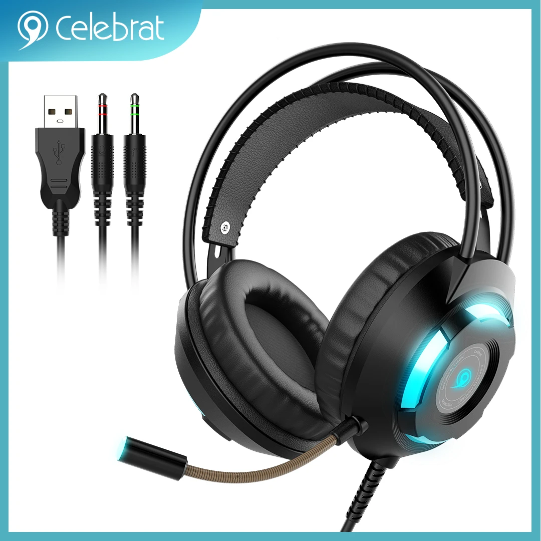 3.5mm Wired Earphone Surrond Stereo Over Ear Headphones Gaming Headset