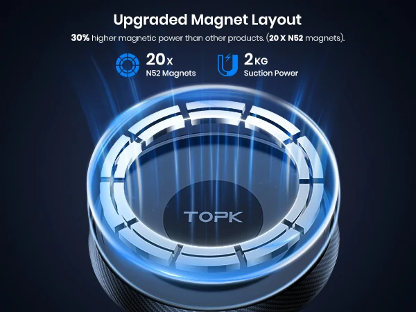 D48X Magnetic Car Phone Holder Mount,Powerful Magnetism Single-Hand Operation Me
