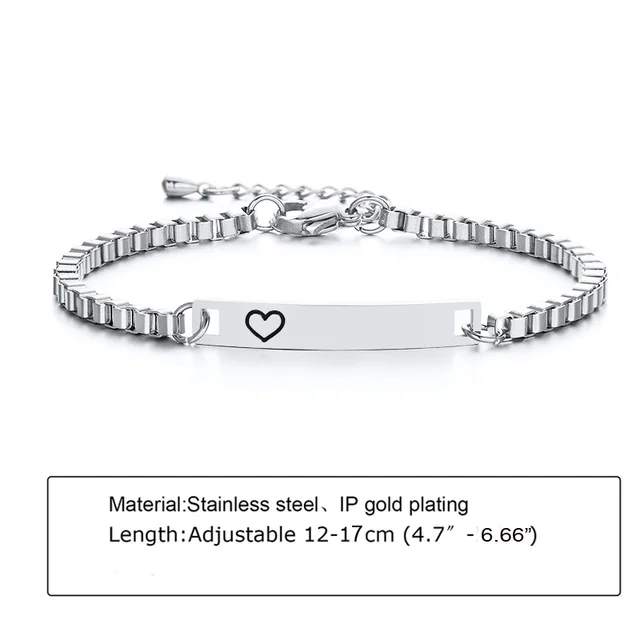 Custom Personalized Name Baby ID Bracelet, Stainless Steel Curb Chain Link Crown Bracelet Newborn Gilrs Boy Gifts Not Allergic BR-860S-12 silver