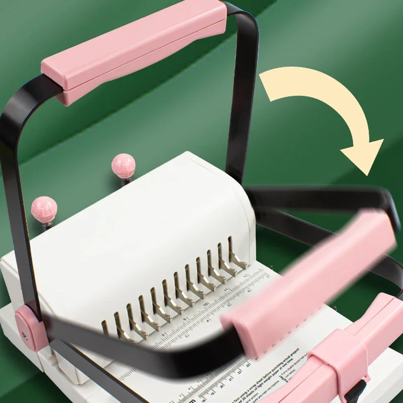 2:1 더블 와이어 제본기, 싱글 패스 20페이지 펀칭 기능, 책 및 노트 제본에 적합