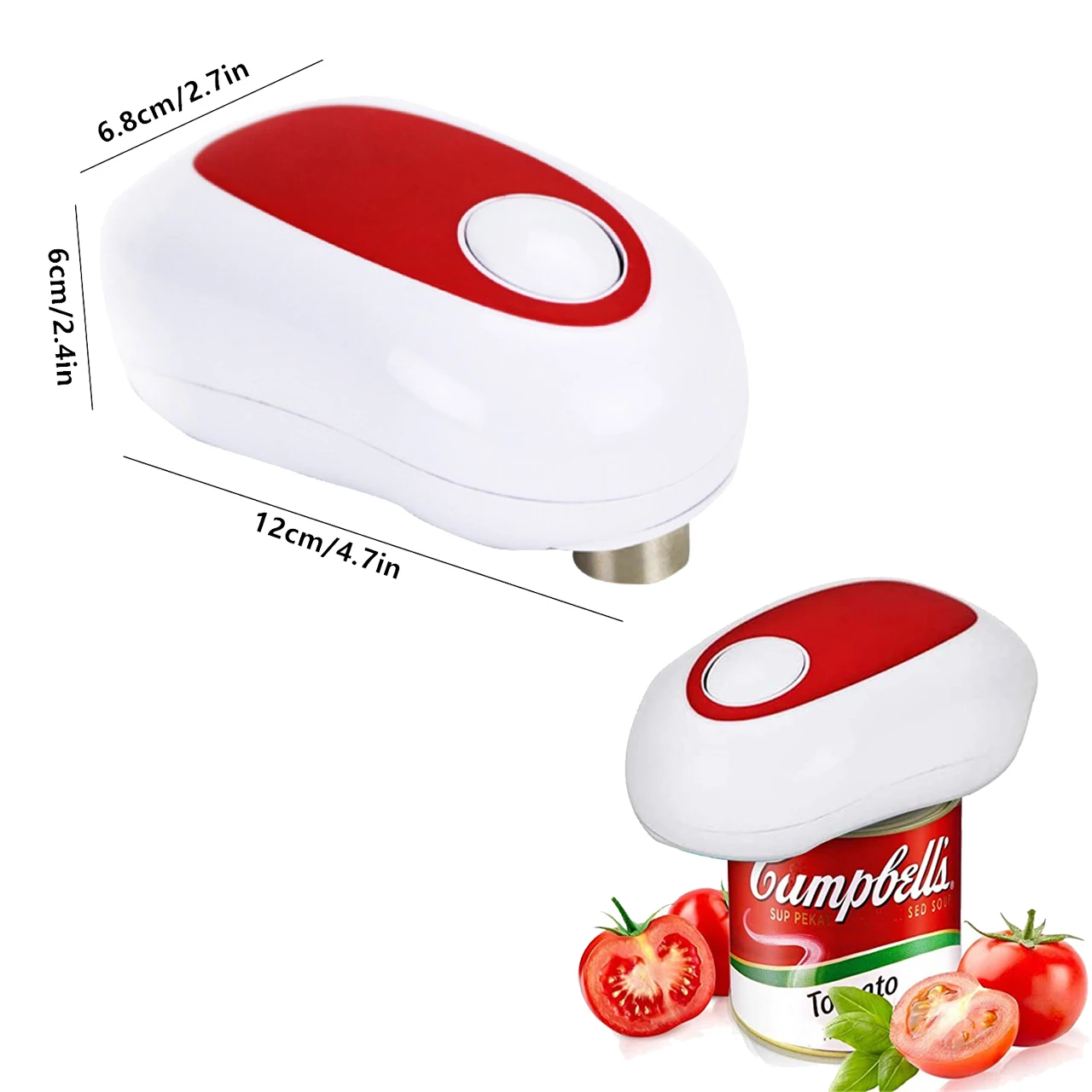 Portable Electric Can Opener Smooth Edge Automatic Can Opener One Touch  Switch Hand Free Electric Tin Opener Battery Powered - AliExpress