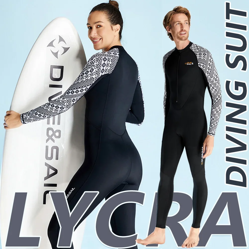 Men's Womens Swimming Wetsuit Breathable Quick-drying Nylon Swimwear One-piece Full Sunscreen Snorkeling Surfing Jellyfish Suit zaful women s lace openwork textured jacquard lace up o ring bandeau strapless tie side bikini set solid color matching two piece swimwear l beige