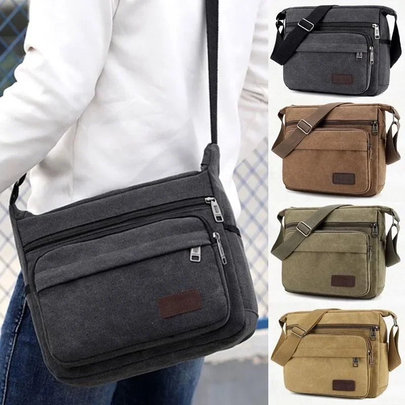 Fashion Canvas Single Shoulder Bag Men Women Unisex Travel Crossbody Bag Outdoor Casual Satchel Vintage Messenger Bags scrub leather small shoulder messenger bags for women 2020 chain rivet lock crossbody bag female travel mini bags