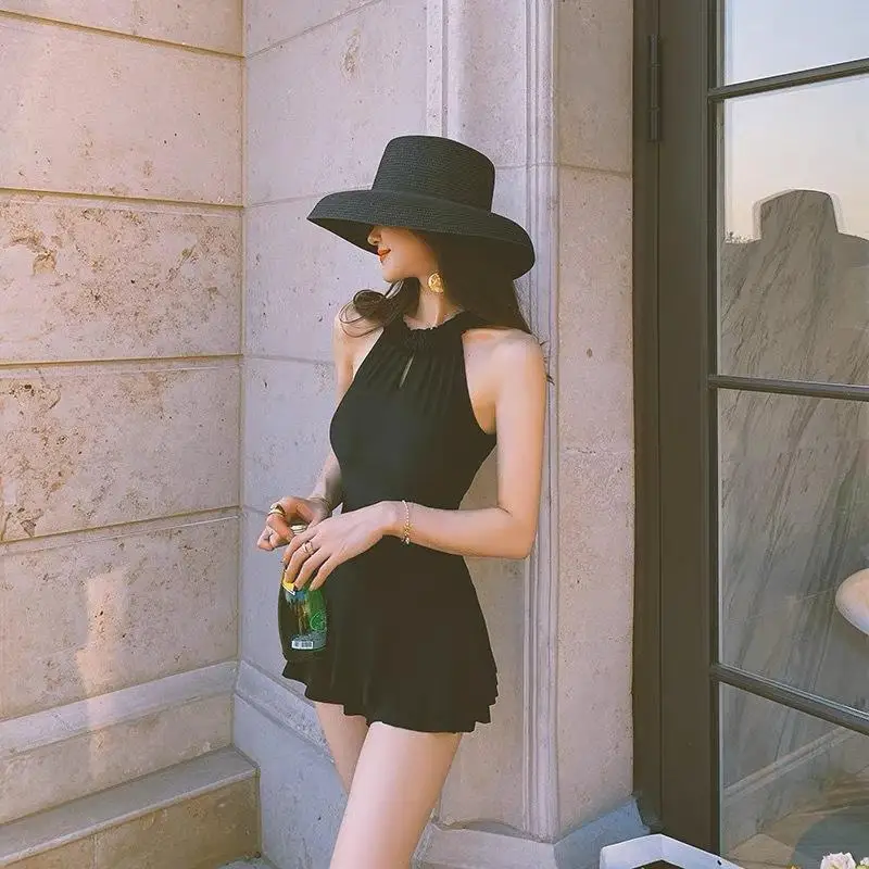 2026 New Sexy Women's Swimsuit Conservative Belly Covering High Waist Bikini Swimming Costume for Girls Students Large Size