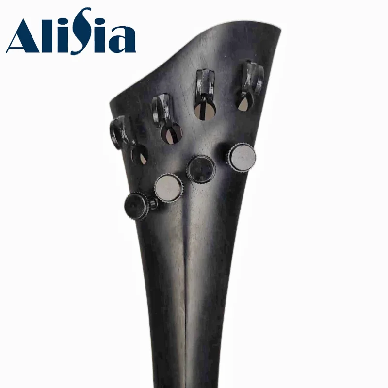 Ebony Wood Cello Tailpiece and Pegs New Model Cello Accessories Parts Tail piece with Gut Finetuners