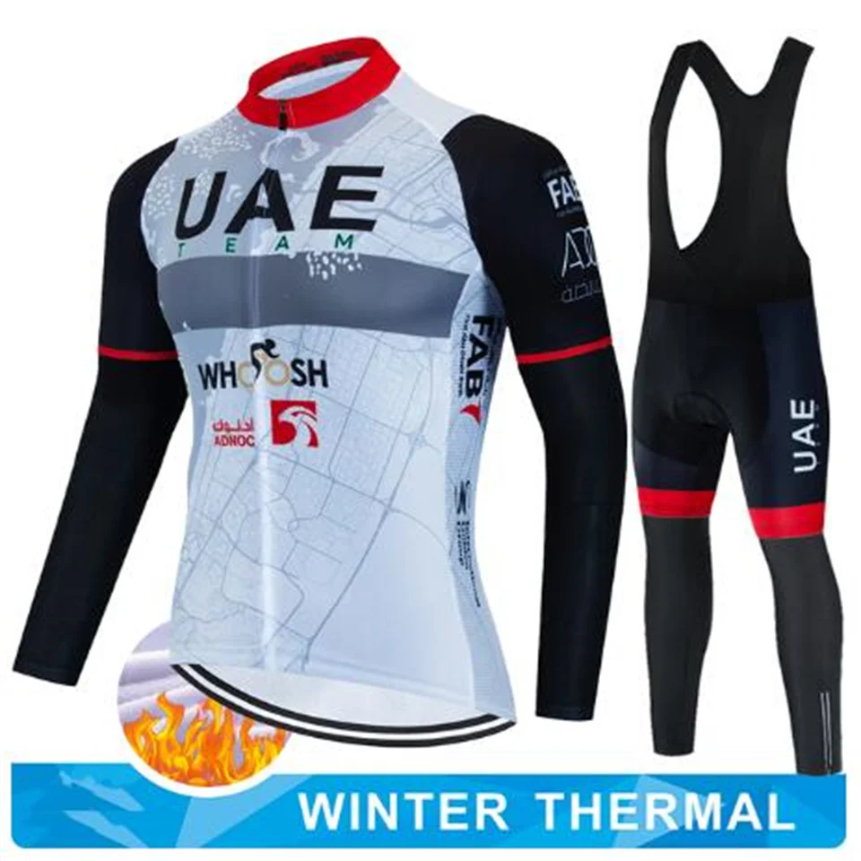 Winter Thermal Fleece Cycling Clothes Long Sleeve Men Cycling Jersey Set Outdoor Riding Bike MTB Clothing UAE