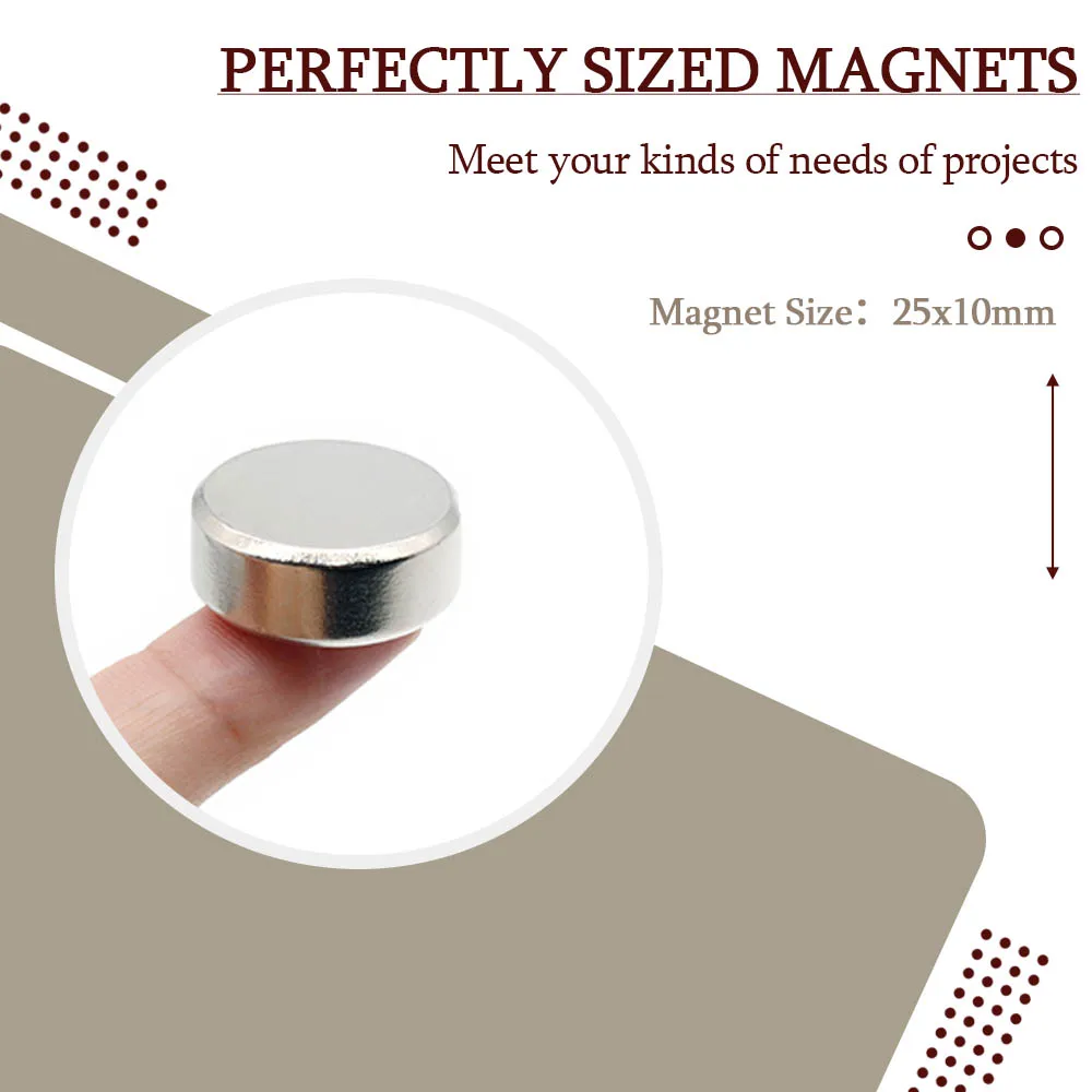 25mmx10mm Superstarker Runder Neodym-Magnet Leistungsstarke Magnete N35 Kleiner Permanenter Magnetischer NdFeB Kühlschrankmagnet 25x10 – Detail 4