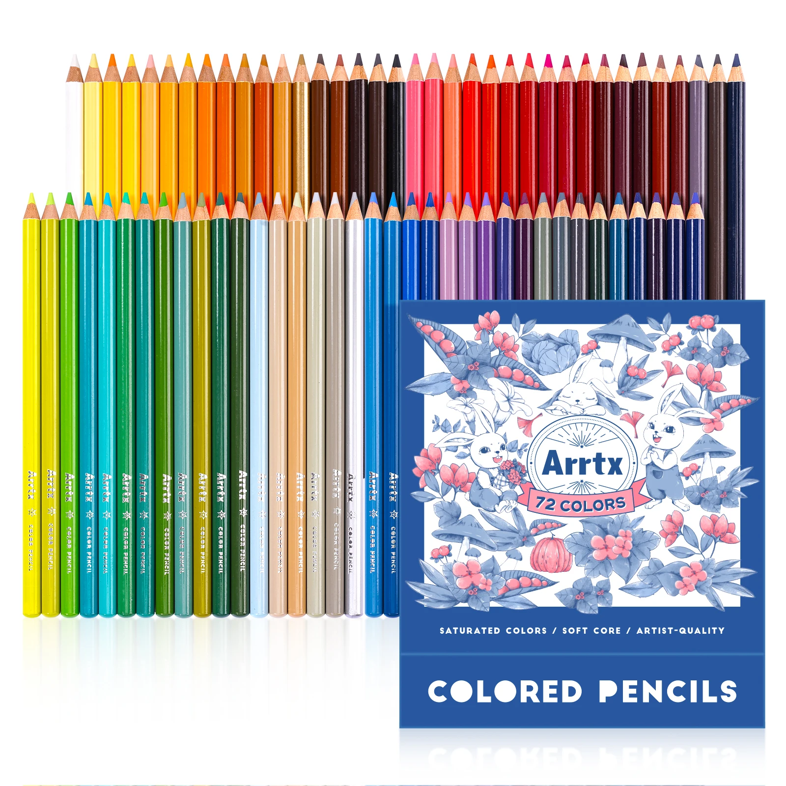 Arrtx Premium Série de 72 Crayons de Couleur, Mines Colorées à Noyeau  Souple avec Résistance à la Lumière et Pigments Hautement Saturés pour  Adultes, Professionnels, Débutants. : : Jeux et Jouets