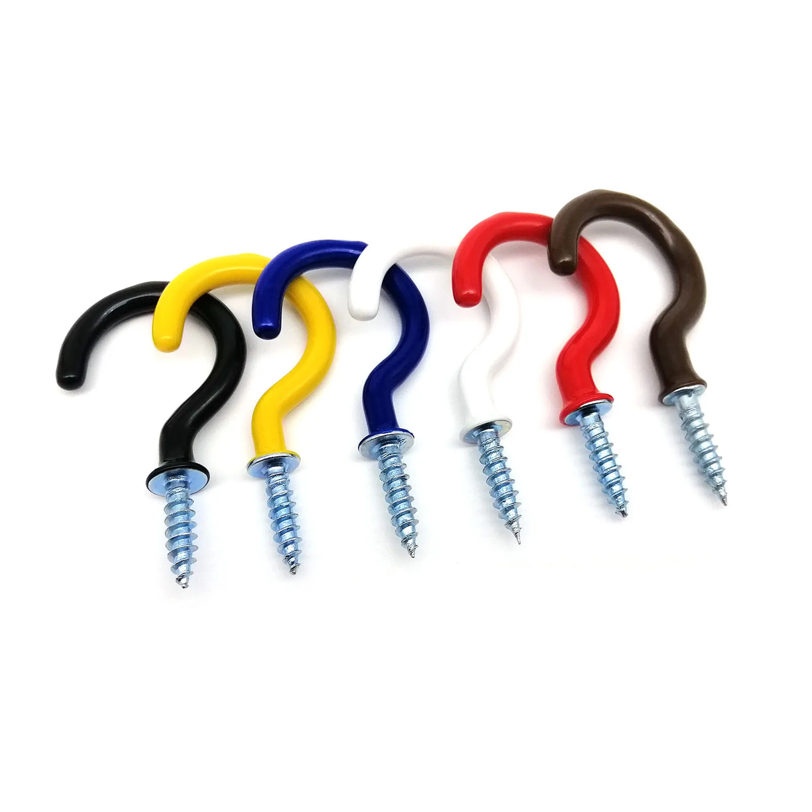 Description Picture 3 of item25pcs Plastic Covered Rust-proof Picture Photo Plant Lamp Light Curtain Eye Bolt Screw-in Ceiling L C Mug Hanger Clasp Cup Hook