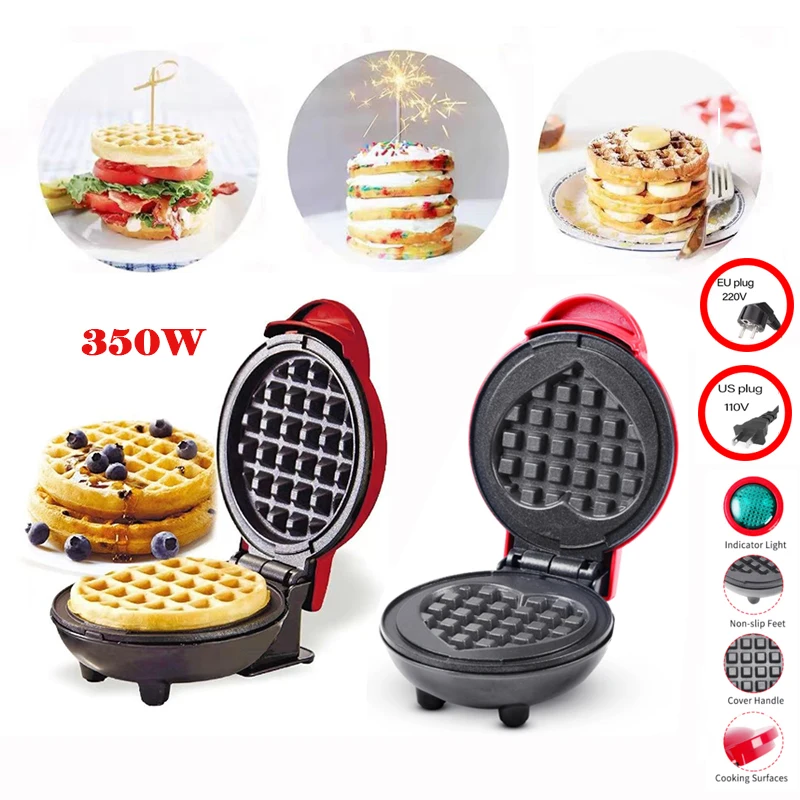 Mini Pancakes Maker Machine Chaffle Maker Waffle Machine For Breakfast  Non-stick Multifunctional Kitchen Small Appliance Eggs - AliExpress