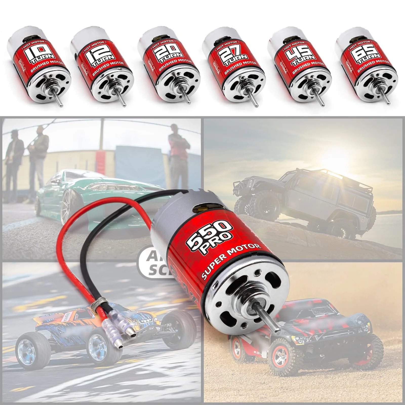 Moteur 550 Pro 12T 10T 20T 27T 45T 65T pour Crawler RC
