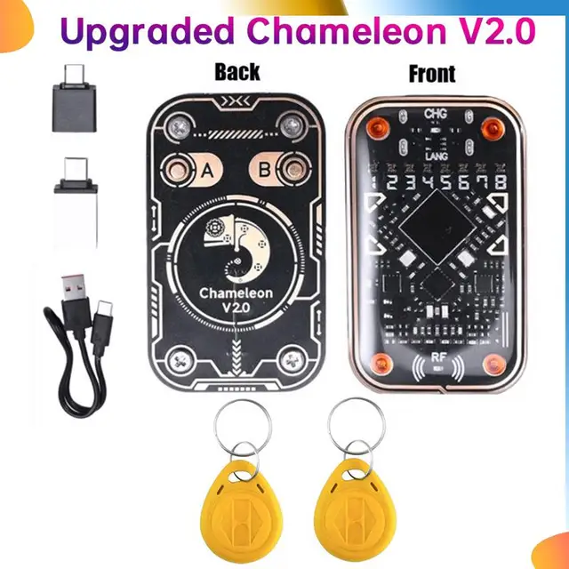 B48A Chameleon Ultra V2.0 Smart Card Emulator+2X5200 Keychain RFID Smart Chip Reader 125K 13.56M Card Decode NFC Duplicator 1