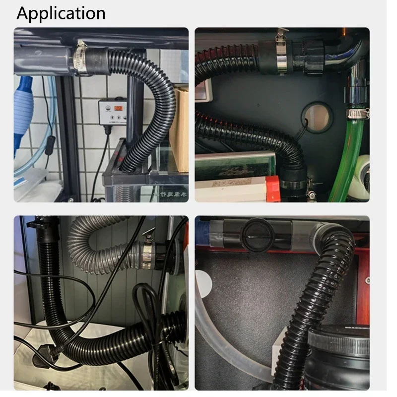 Aquarium Accessories Aquarium Hose Holder Aquarium Air Pipeline Black 20mm/25mm Aquarium Water Tube Oxygen Pump Water Pump Hose Air Bubble Stone Aquarium Fish Tank Pond Tube 50cm