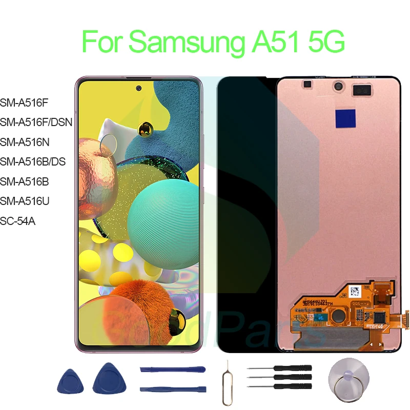 

Для Samsung A51 5G ЖК-дисплей экран 6,5 'SM-A516F/F/DSN/N/B/DS/B/U, SC-54A A51 5G сенсорный дигитайзер в сборе для замены
