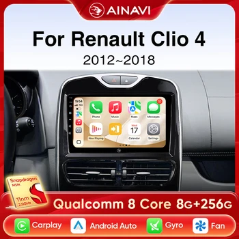 Ainavi Radio de coche para Renault Clio 4 2012 2013 2014 2015 2016 2017 2018 Carplay inalámbrico Android Auto Multimedia 2 Din autoradio 1