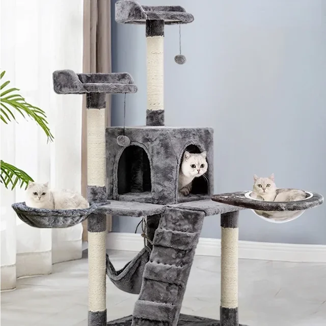 Soft Cat Hammock Install On  Tree  Sleeping Kennel Hanging Thick Plush 4Colors Big Capacity Dia 30cm/35cm Pet Bed 4