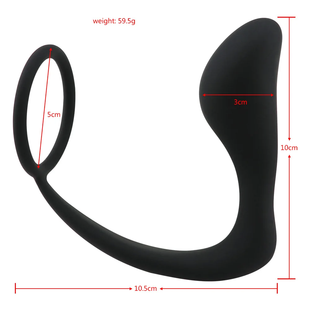 Male Prostate Anal Plug Silicone Waterproof Massager Stimulator Delay Ejaculation Cock Ring Sex Toys for Couple Women Men