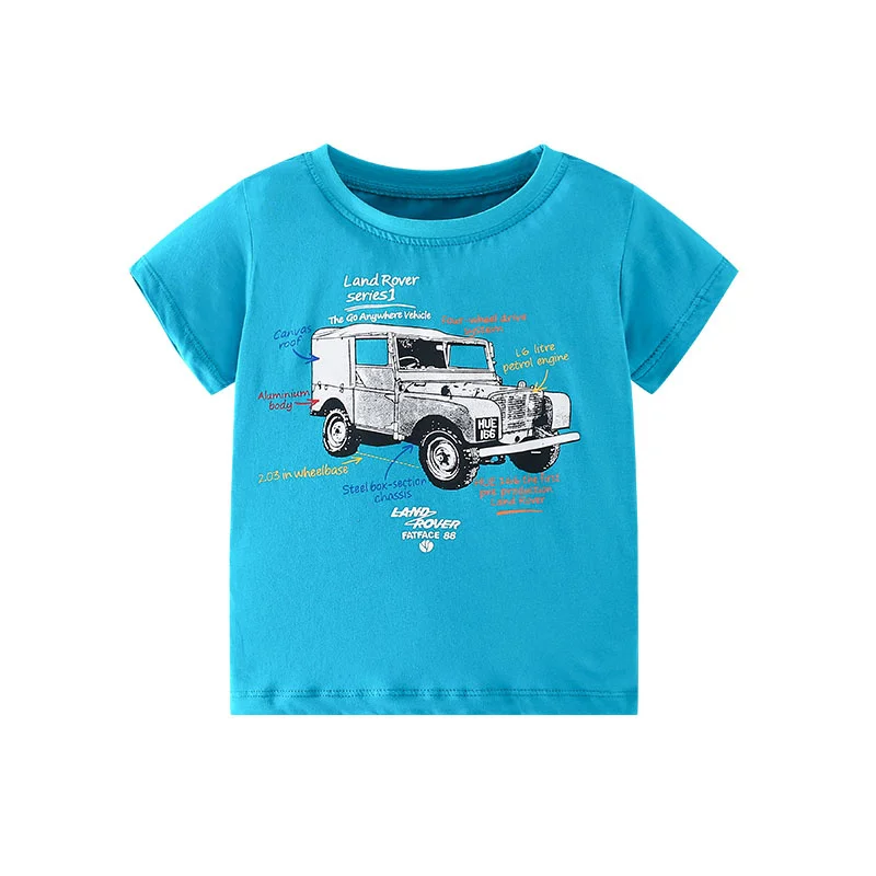 

Jumping Meters Cars Summer Girls Cartoon Tees Print Baby T shirts Fashion Cotton Boys Girls Tops Hot Selling Toddler Clothes