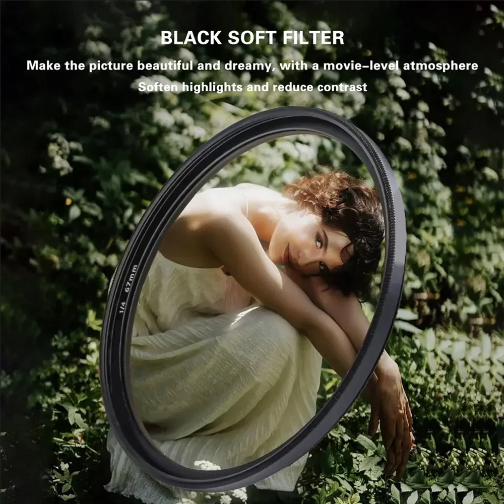 Camera Lens Filters Black Mist 1/4 Soft 49mm 52mm 55mm 58mm 62mm 67mm 72mm 77mm 82mm for Canon Nikon Sony Camera Lenses