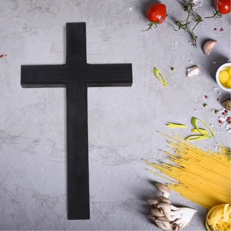 Grande Croce Di Gesù In Legno Bianco Per Parete - Decorazione Religiosa Cattolica Per Casa, Soggiorno, Ingresso - 3