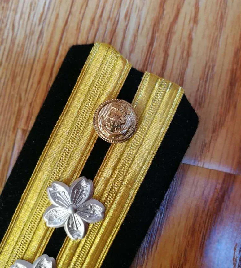 WANG1.PAIR WWII WW2 Imperial Japanese Navy officer Shoulder Boards metal wire military collect