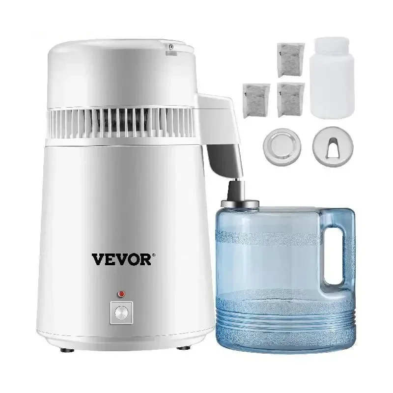4L Water Distiller Purifier Filter Dispenser Heating Drinking Bottle Softener 304 Stainless Home Appliance for Office Use