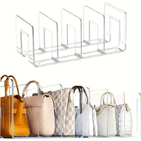 2 Pieces Luxury Bag Storage Rack, Ladies Handbag Display Racks, Wardrobe Divider Transparent Acrylic Purse Bookshelf, Organizer 1