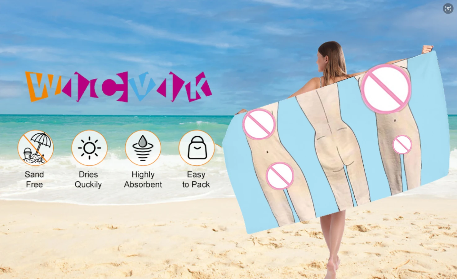 Description Picture 2 of itemCreative Bath Towels Soft Fast Drying Funny Sexy Penis Printed Bath Towel Women Men Naked Man With Penis Naked Beach Bath Towel