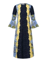 Plus Size VONDA Bohemian Vestidos Women Casual Flared Long Sleeve Maxi Dress Round Neck Loose Print Sundress Ruffles Long Robes - Image 4